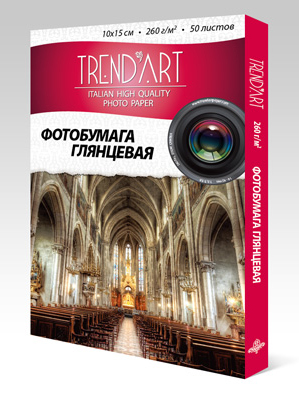 TrendArt High Glossy Inkjet 10x15см, 260г, 50