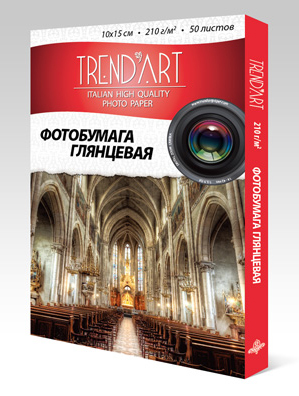TrendArt High Glossy Inkjet 10x15см, 210г, 50