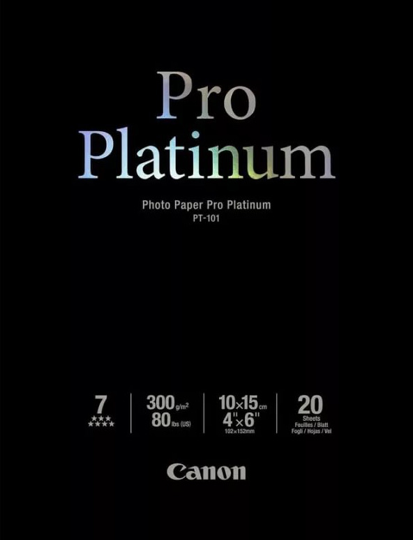 Фотобумага CANON Pro Platinum Глянцевая, 300г/м2 A6 20листов
