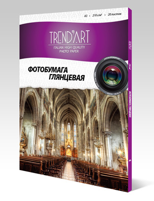 TrendArt High Glossy Inkjet А3, 210г, 20